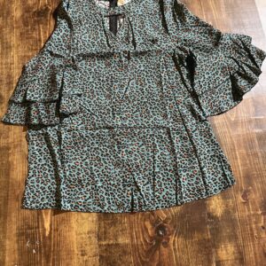 Leopard, Ruffle Sleeve, Blouse