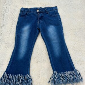 Girls Dark Distressed Pants