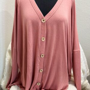 Rose Button Up-Plus Size