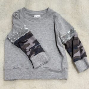 Girls Sequin/camo Top