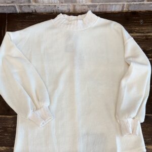 Cream Bubble Sleeve Sweater