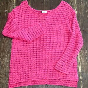 Pink Raw Edge LS Top